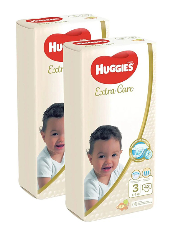 

Huggies Extra Care Baby Diapers, Size 3, 4-9 kg, Value Pack, 42 Count