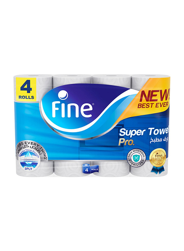 

Fine Kitchen 3-Ply Super Pro Sterilized Paper Tissues, 4 x 60 Sheets