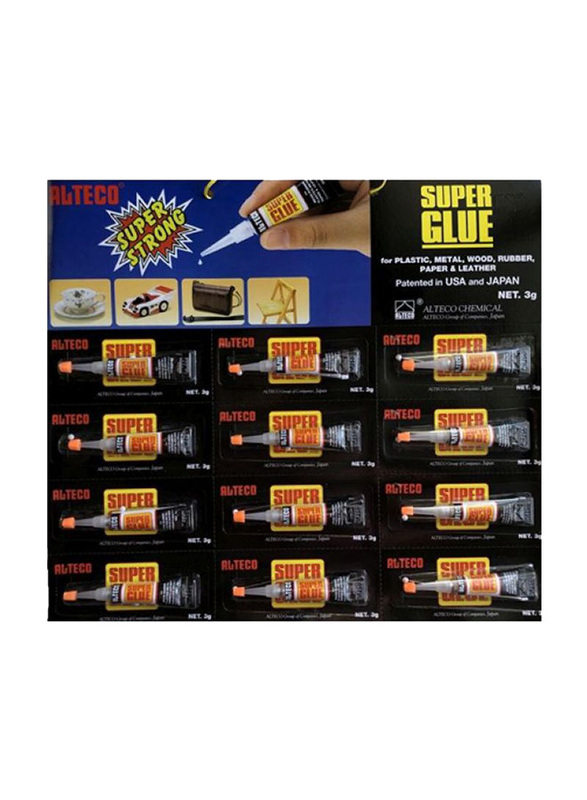 

Super Glue Tube, 12 x 3gm, Clear