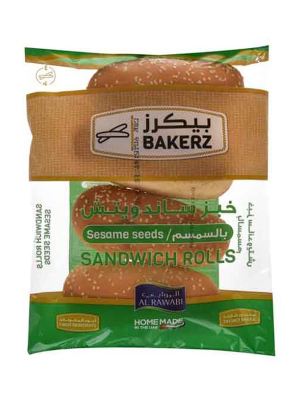 

Al Rawabi Bakerz Sesame Seed Sandwich Roll, 4 Pieces, 50g