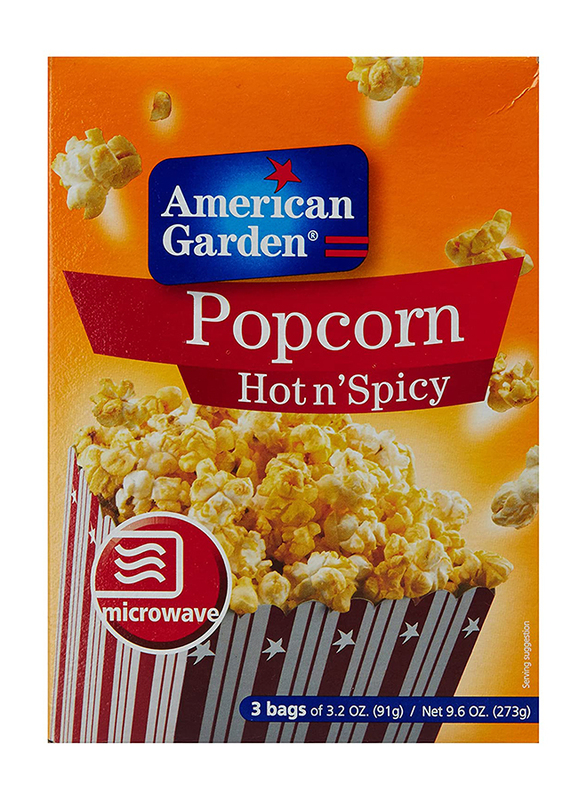 

American Garden Microwave Hot N Spicy Popcorn, 3 x 91g