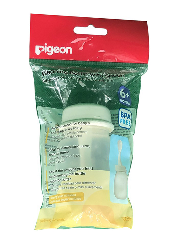 

Pigeon Weaning Bottle with Spoon, 240ml, White