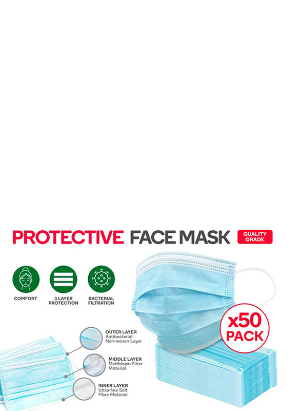 

FS Pharma Face Mask, Blue, 50 Pieces