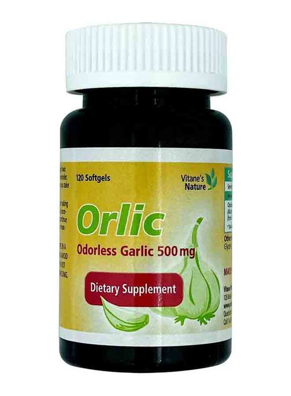 

Vitane Orlic Odorless Garlic Dietary Supplement, 500mg, 120 Softgels