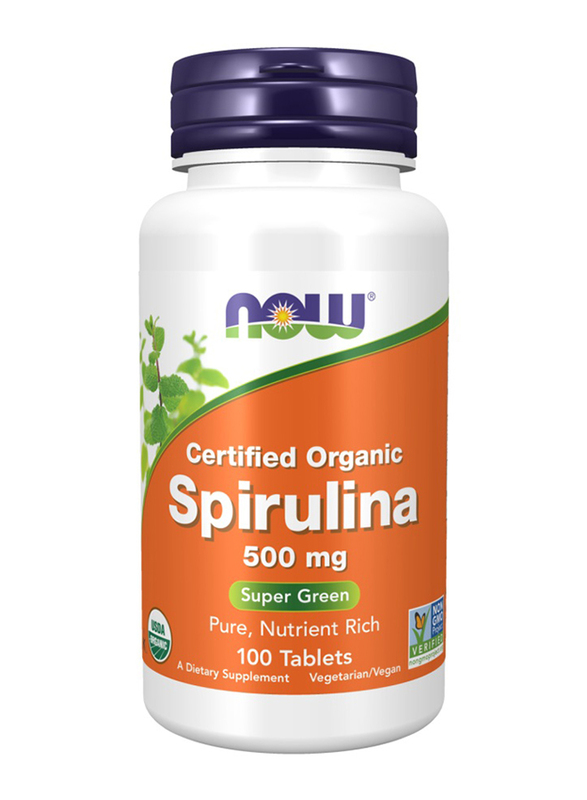 

Super Green Spirulina Organic, 500mg, 100 Tablets