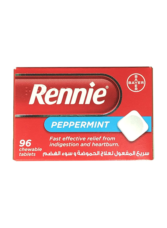 

Bayer Rennie Pepperment Chewable Tablets, 96 Tablets