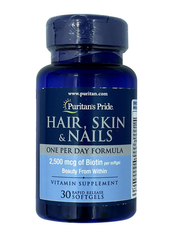 

Puritan's Pride Hair Skin & Nails One Per Day Formula Vitamins Supplement, 30 Softgels