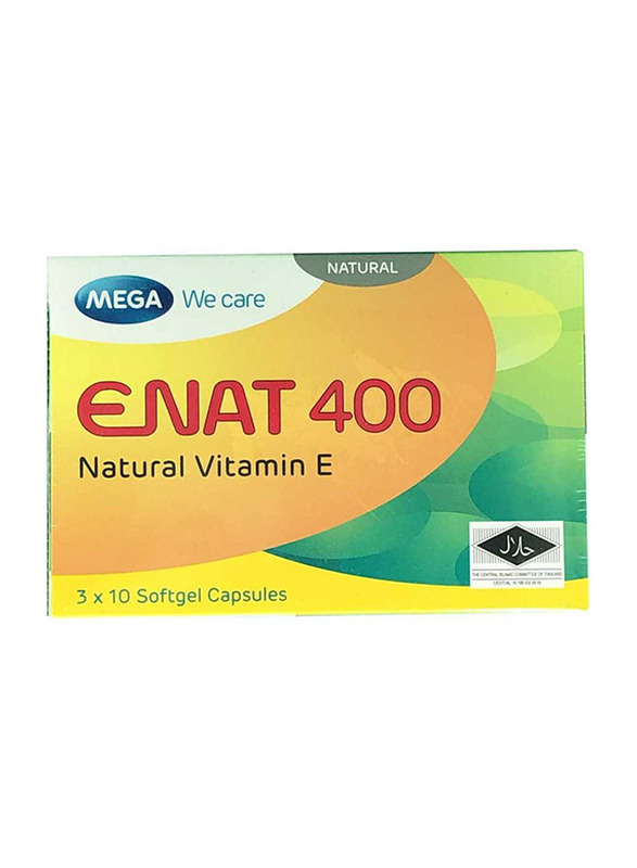 

Mega ENAT Natural Vitamin E 400mg, 30 Capsules