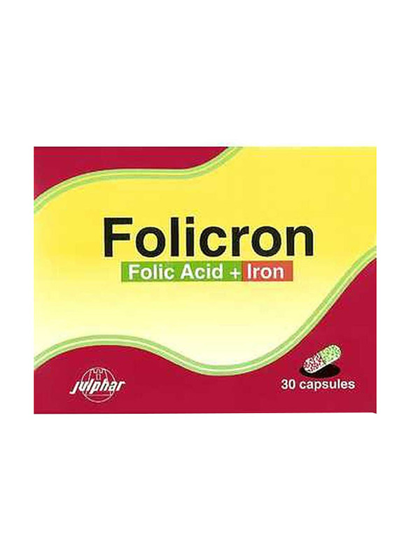 

Julphar Folicron Folic Acid + Iron, 30 Capsules