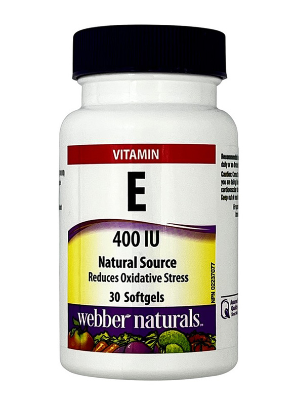 

Webber Naturals Natural Source Vitamin E 400IU Softgels, 30 Softgels