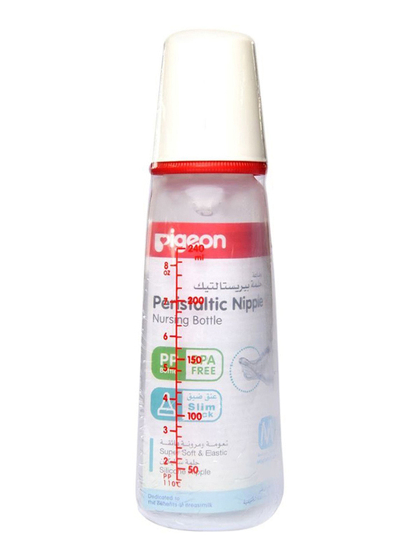 

Pigeon Anti-Colic Nursing Baby Feeding Bottle with Cap, 240ml, White