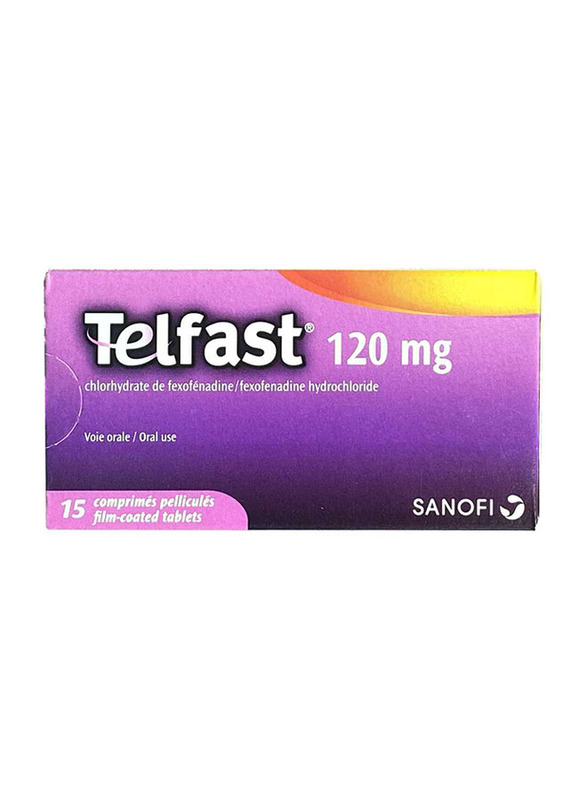 

Sanofi Telfast Fexofenadine Hydrochloride 120mg, 15 Tablets