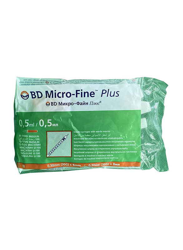 

Becton Dickinson Micro-Fine Plus Insulin Syringes 0.5ml, 10 Pieces