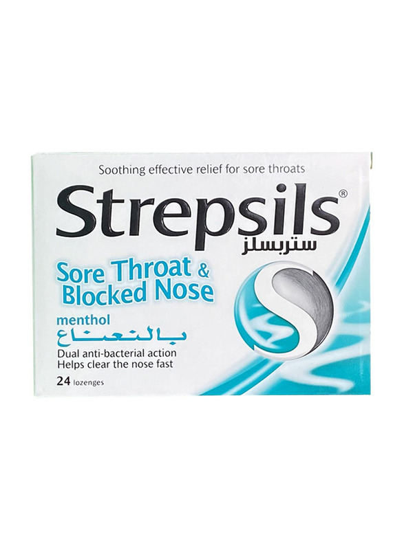 

Strepsils Sore Throat Blocked Nose Menthol Lozenges, 24 Lozenges