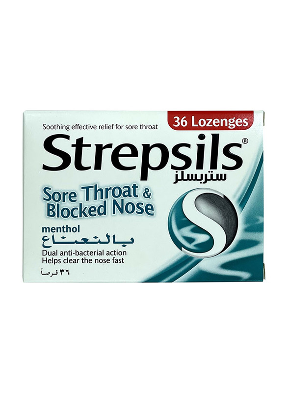 

Strepsils Sore Throat & Blocked Nose Menthol Lozenges, 36 Lozenges