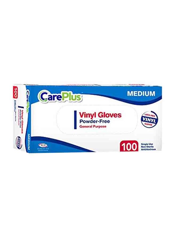 

Care Plus PN Vinyl Gloves, Medium, 100 Piece