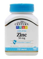 21St Century Chelated Zinc Mineral Supplement, 50mg, 110 Tablets