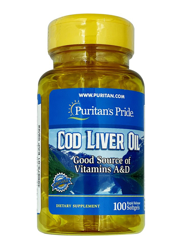 

Puritans Pride Cod Liver Oil Dietary Supplement, 100 Capsules