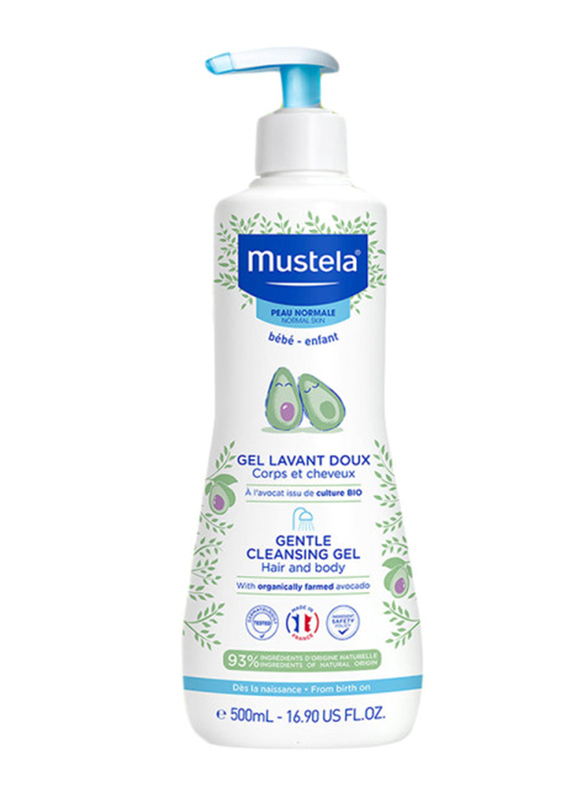 

Mustela 500ml Gentle Cleansing Hair and Body Gel for Newborn, White