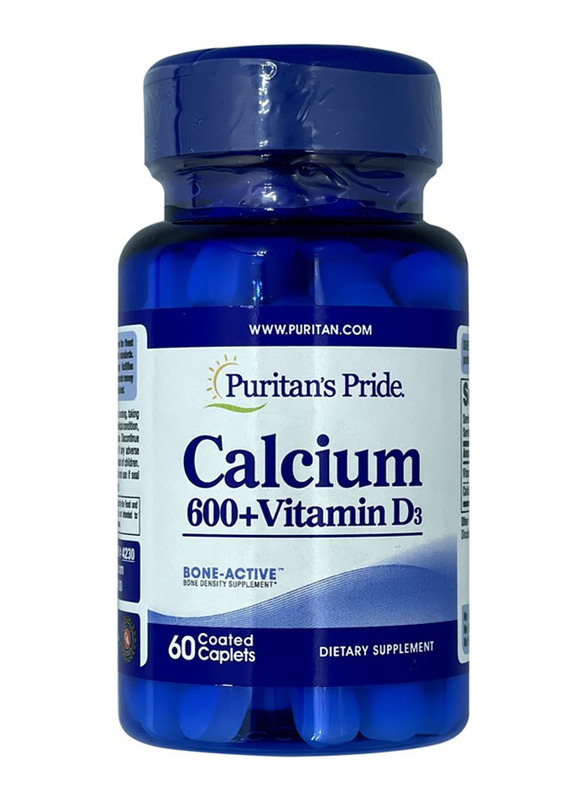 

Puritans Pride Calcium 600 Plus Vitamin D3 Dietary Supplement, 60 Tablets