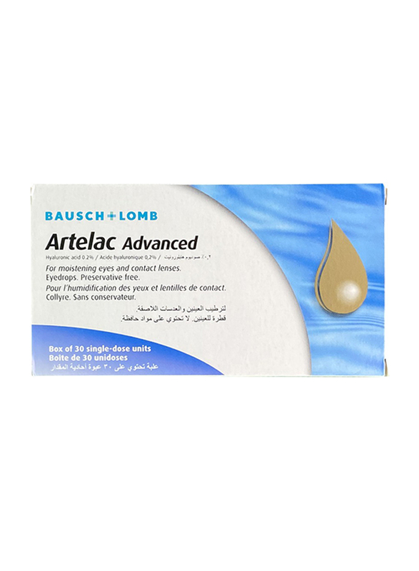 

Bausch + Lomb Artelac Advanced Single Use Eye Drops, 30 x 0.5ml