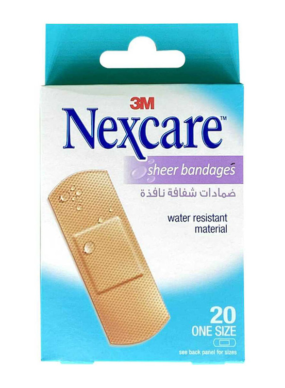 

3M Nexcare Regular Sheer Bandages, Brown, 20 Pieces