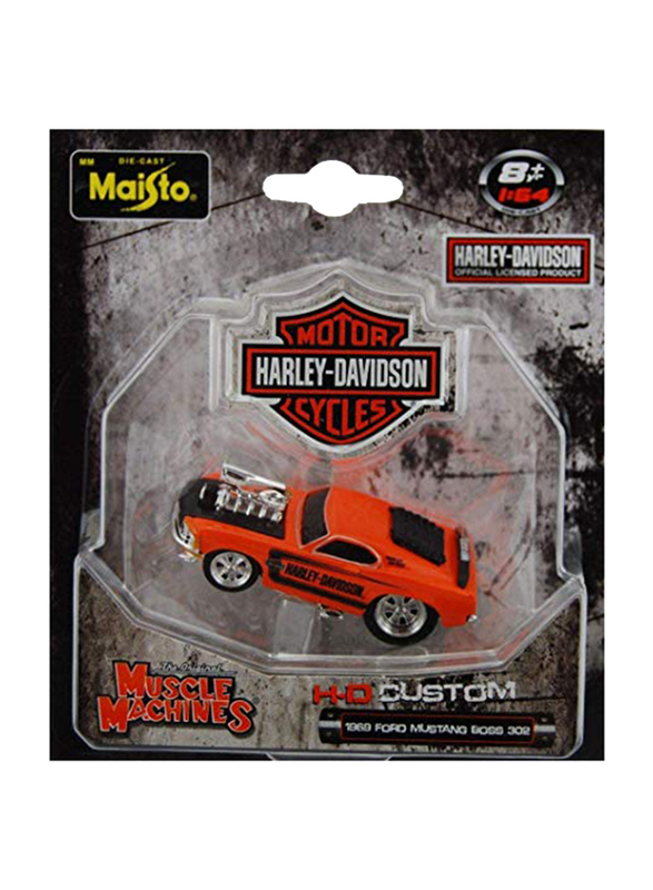 

Maisto 1969 Ford Mustang Boss 3021:64 Harley Davidson, Multicolour