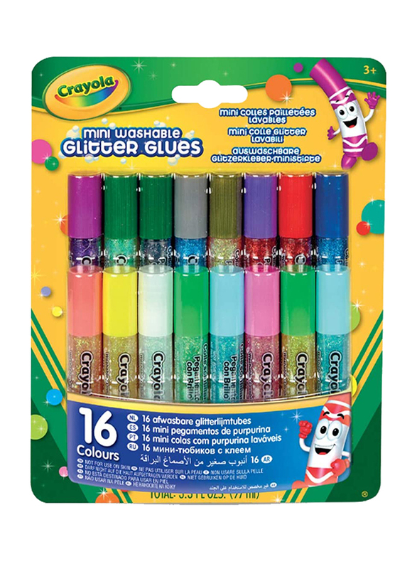 

Crayola Washable Glitter Glues, 16 Pieces, Multicolour