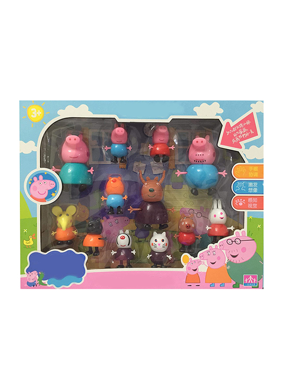 

Digong Family Peppa & Pig Friends Model Toys, 12 Pieces, Ages 3+, Multicolour