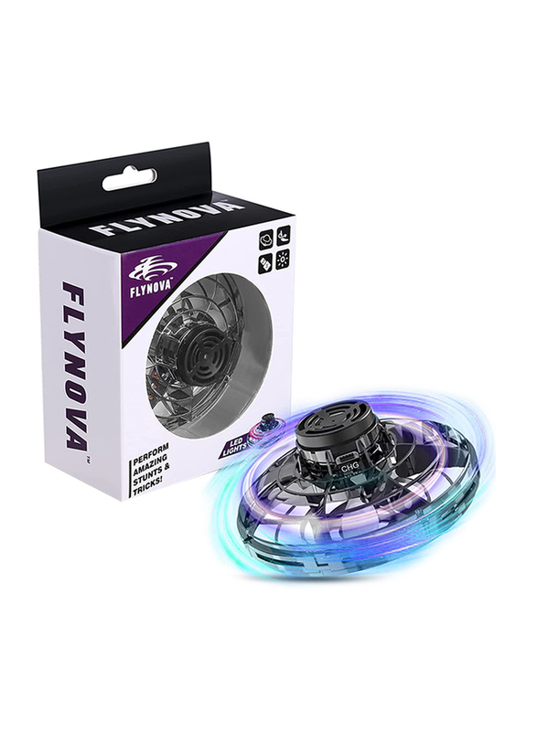 

Kanino Flying Spinner Mini Hand Operated Drones with LED Lights, Ages 1+, Black