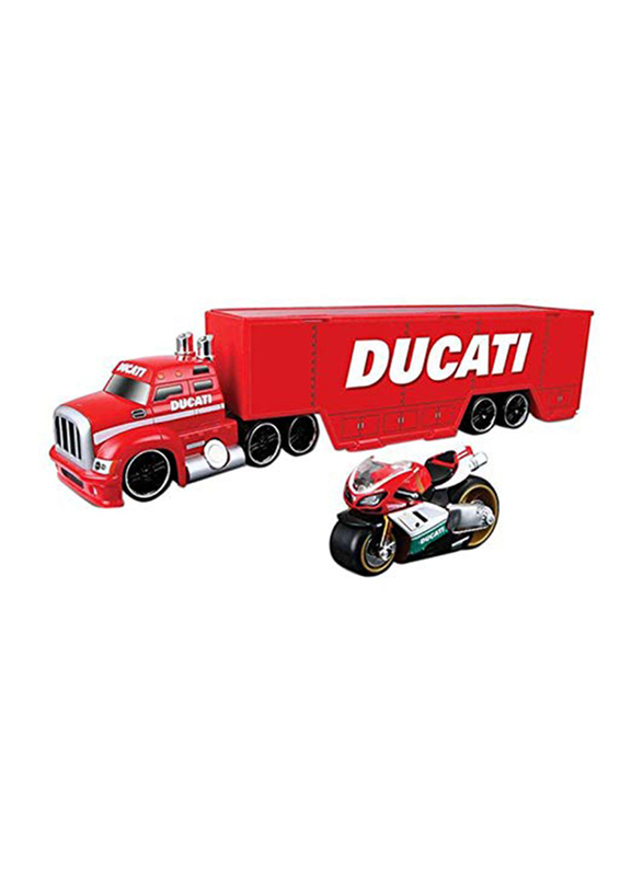 

Maisto Tech Ducati Hauler+ Ducati Racer Toy Set, Red
