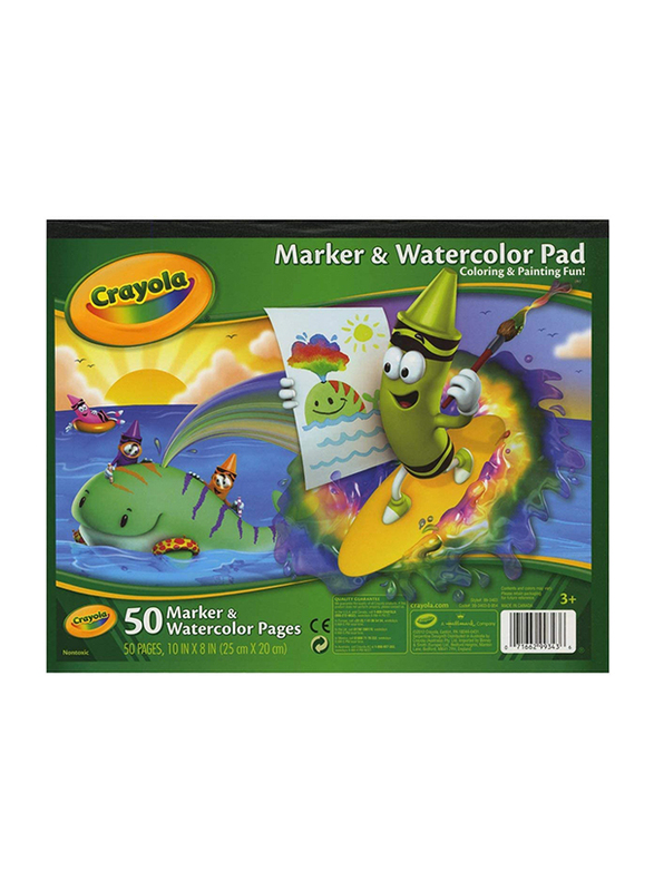 

Crayola Marker and Watercolor Pad, 50 Pages, 4 Pieces, Ages 3+, Multicolour