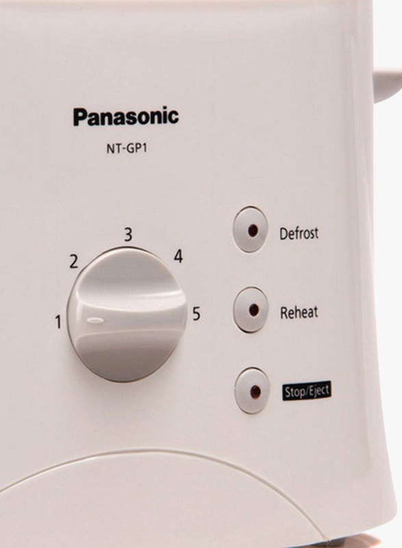 Panasonic Electric Pop-Up Toaster, 680W, NT-GP1, White