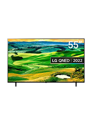LG 55-Inch Flat Standard 4K HDR LED TV, QNED80, Black