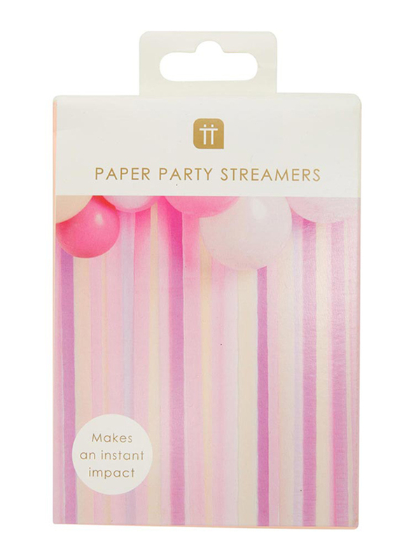 

Talking Tables 10-Meter Rose Mixed Colours Streamers, 7 Pieces, Pink