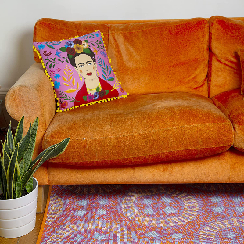 Talking Tables Boho Frida Kahlo Cushion, 45 x 45cm, Pink