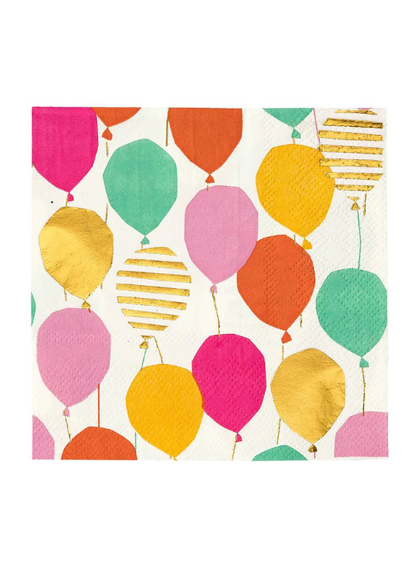 

Talking Tables Luxe Gold Balloon Pattern Cocktail Napkin, 16 x 25cm, 16 Pieces, Multicolour