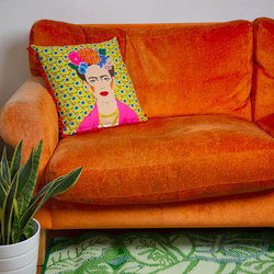 Talking Tables Boho Frida Kahlo Cushion, 45 x 45cm, Yellow