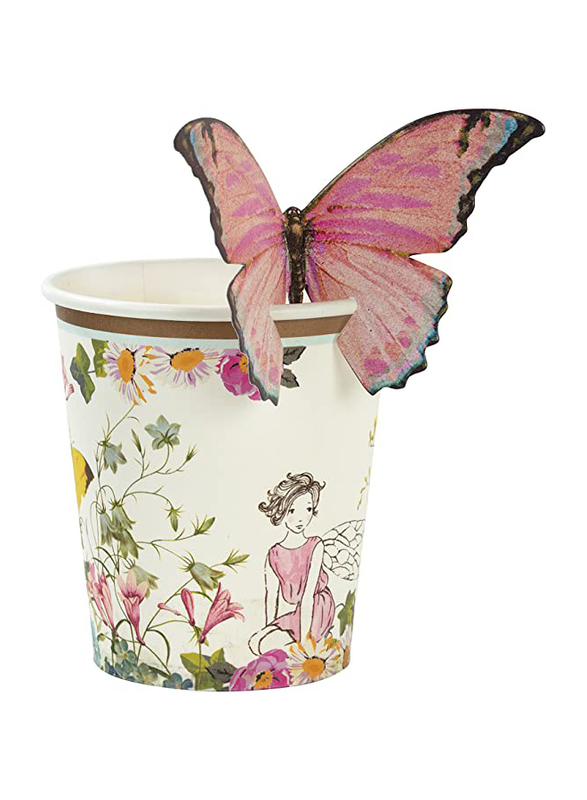 

Talking Tables 250ml 12-Piece Truly Fairy Paper Cup Set With Butterfly Trim, Multicolour