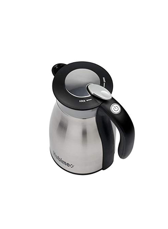 Hubimex 1.7L Stainless Steel Thermos Electric Kettle, Silver/Grey