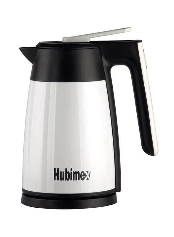 Hubimex 1.7L Stainless Steel Thermos Electric Kettle, White
