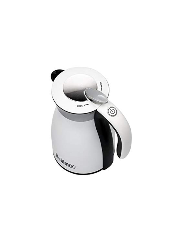 Hubimex 1.7L Stainless Steel Thermos Electric Kettle, White/Grey