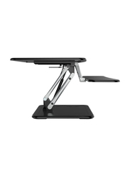 Efurnit Ergonomic Adjustable Sit-Standing Workstation Desktop with Mug Holder for 36 inch Series, Black