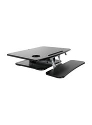 Efurnit Ergonomic Adjustable Sit-Standing Workstation Desktop with Mug Holder for 36 inch Series, Black