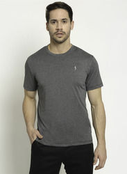 Incite Plain Training Round Neck Short Sleeve Regular Fit T-Shirt for Men, Extra Large, Grey
