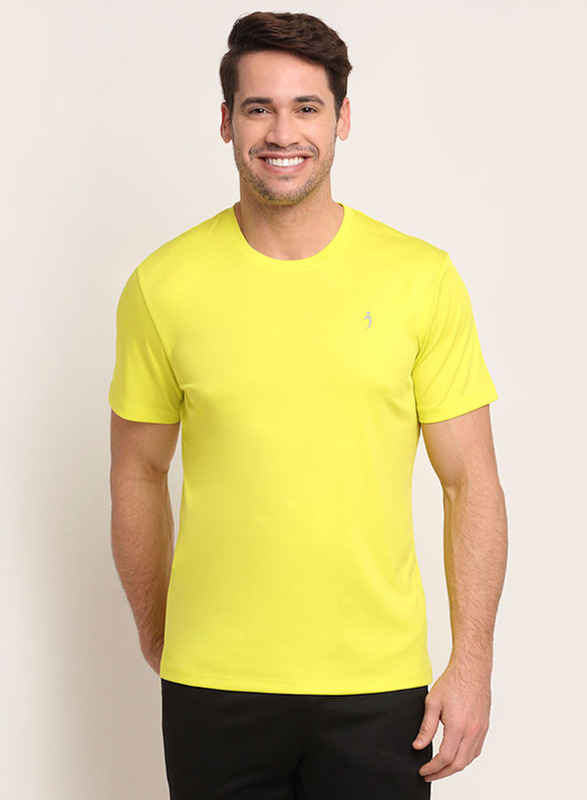 

Incite Plain Training Round Neck Short Sleeve Slim Fit T-Shirt for Men, Small, Yellow