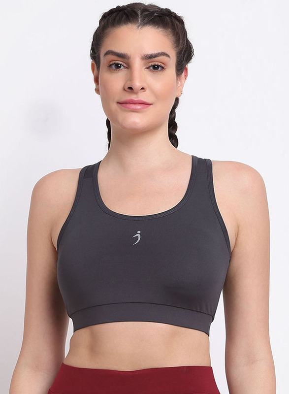 

Incite Polyester Medium Impact Running & Training Sports Bra, Extra Small, Grey