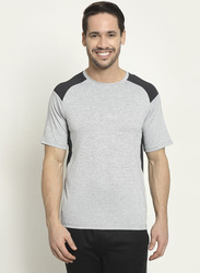 Incite Plain Training Round Neck Short Sleeve Regular Fit T-Shirt for Men, Double Extra Large, Light Grey