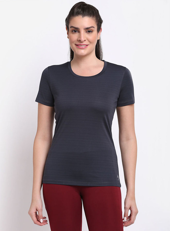 

Incite Plain Training Round Neck Short Sleeve Regular Fit T-Shirt for Women, Extra Small, Dark Grey