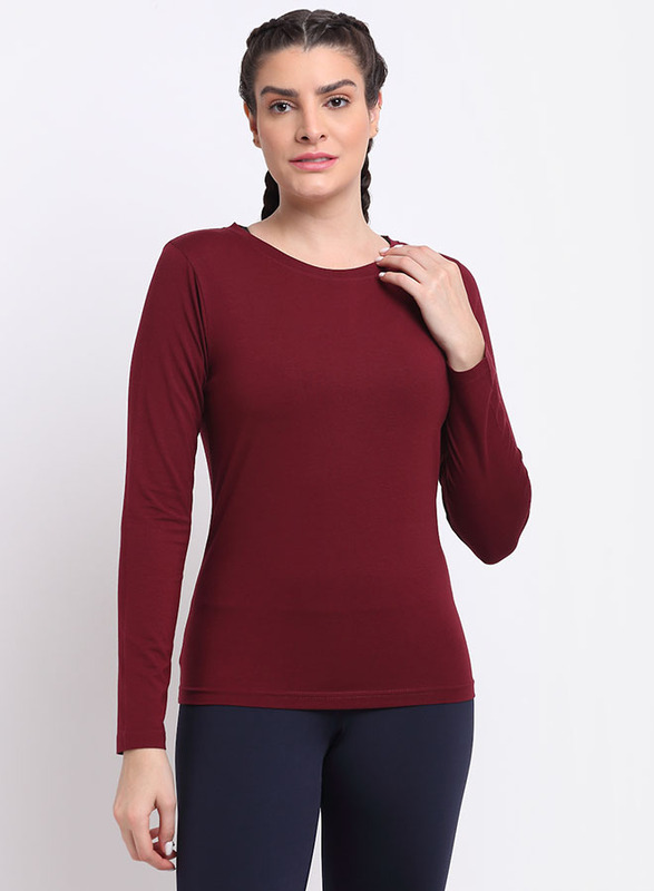 

Incite Long Sleeve and Round Neck Supersoft T-Shirt for Women, Extra Large, Red